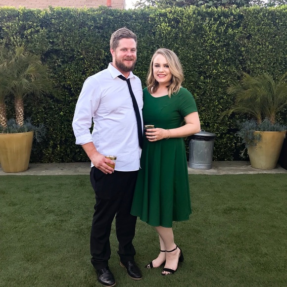 Women's 1950 V-Neck Vintage Evening Party Dress - Picture 7 of 7